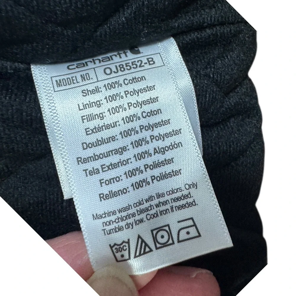 Carhartt Canvas‎ Hooded Jacket Kids 12M Brown Excellent OJ8552-B Quilted Lined